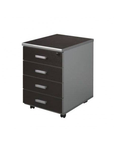 Cassettiera 4 cassetti Frensy Spirit con ruote 44x52x63 cm wengé USPWC4C