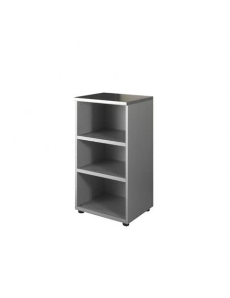 Mobile basso a giorno Frensy Spirit 1 ripiano 45x45x90 cm top wengé struttura grigio - USPWM94