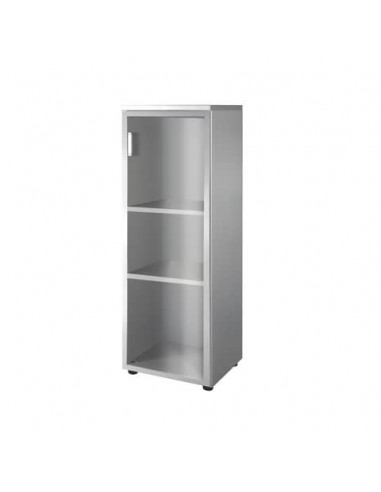 Mobile medio a giorno Frensy Spirit 2 ripiani 45x45x130 cm top wengé - struttura grigio - USPWM134