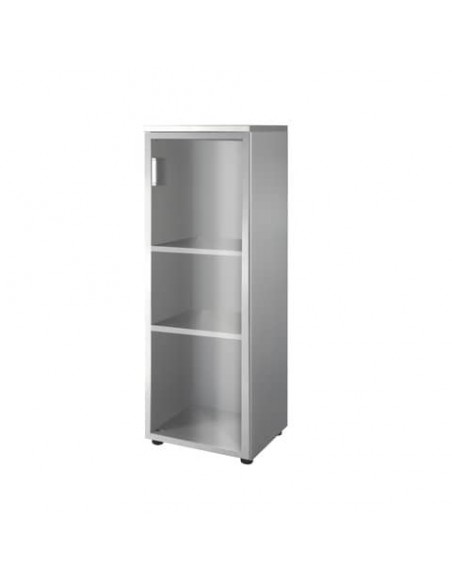 Mobile medio a giorno Frensy Spirit 2 ripiani 45x45x130 cm top wengé - struttura grigio - USPWM134