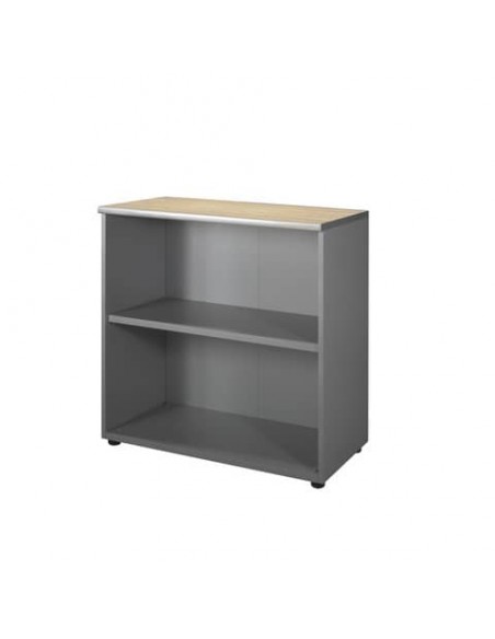 Mobile basso a giorno Frensy Spirit 1 ripiano doppia larghezza 90x45x90 cm top rovere - struttura grigia - USPRM99