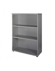 Mobile medio a giorno Frensy Spirit 2 ripiani doppia larghezza 90x45x130 cm top rovere - struttura grigia - USPRM139