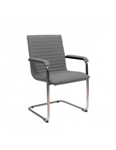 Sedia visitatore su slitta Unisit Cyndy CNS - rivestimento ignifugo grigio scuro - con braccioli - CNS/IT