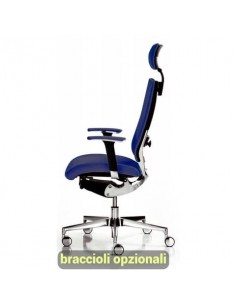 Sedia semidirezionale girevole Unisit Concept COTPG ergonomica con poggiatesta rivestimento fili luce blu - COTPG/F11