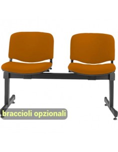Panca 2 posti attesa Unisit Dado D52P - rivestimento Eco arancione D52P/EA