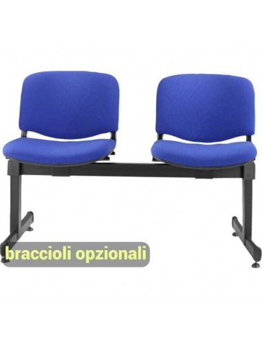 Panca 2 posti attesa Unisit Dado D52P - rivestimento Eco blu D52P/EB