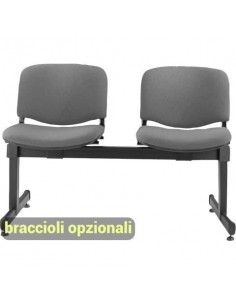 Panca 2 posti attesa Unisit Dado D52P - rivestimento Eco grigio scuro D52P/ET