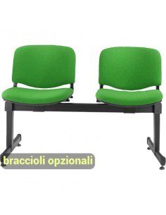 Panca 2 posti attesa Unisit Dado D52P - rivestimento Eco verde D52P/EV