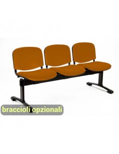 Panca 3 posti attesa Unisit Dado D53P - rivestimento Eco arancione D53P/EA