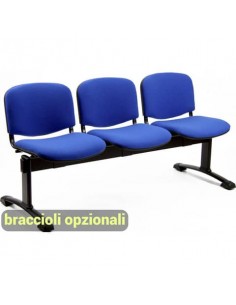 Panca 3 posti attesa Unisit Dado D53P - rivestimento Eco blu D53P/EB