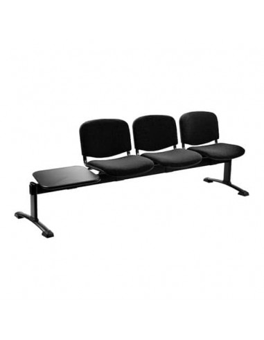 Panca 3 posti attesa Unisit Dado D53PT con tavolino - rivestimento ignifugo grigio scuro - D53PT/IT