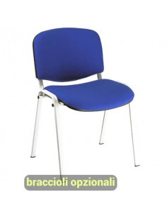 Sedia visitatore 4 gambe Unisit Dado D5B acciaio bianco - rivestimento ignifugo blu - Conf. 2 pezzi - D5B/2/IB