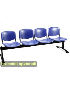 Panca 4 posti attesa Unisit Dado D5P4P - PPL blu D5P4P/BL