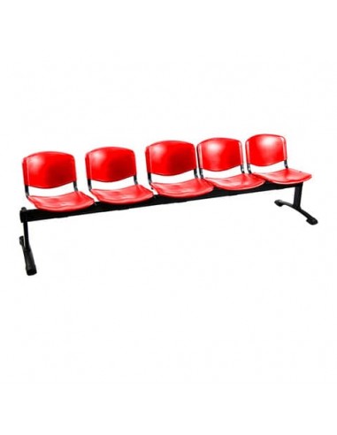 Panca 5 posti attesa Unisit Dado D5P5P - PPL rosso D5P5P/RO