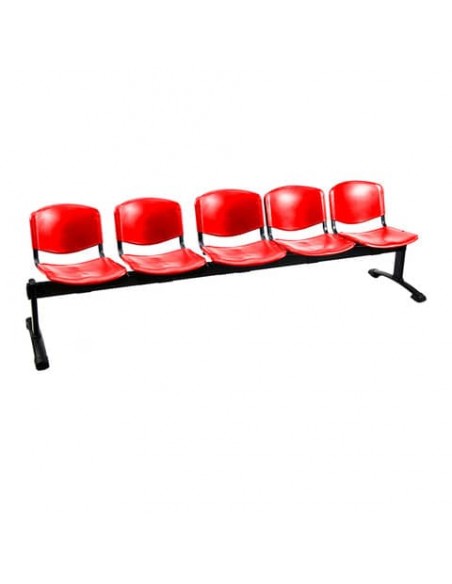 Panca 5 posti attesa Unisit Dado D5P5P - PPL rosso D5P5P/RO