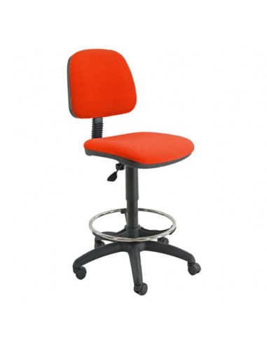 Sgabello tecnico Unisit Esos EOE4S seduta alta - poggiapiedi telescopico - rivestimento Eco arancione EOE4S/EA