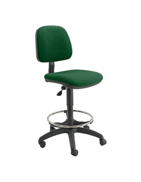 Sgabello tecnico Unisit Esos EOE4S seduta alta - poggiapiedi telescopico - rivestimento Eco verde EOE4S/EV