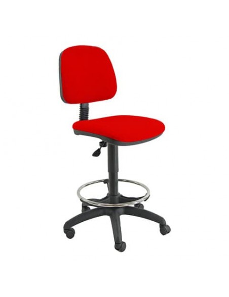 Sgabello tecnico Unisit Esos EOE4S seduta alta - poggiapiedi telescopico - rivestimento ignifugo rosso EOE4S/IR