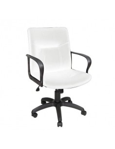 Poltrona direzionale girevole Unisit Eridanus ERD Eco Smart schienale basso - rivestimento ecopelle bianco -ERD/KQ