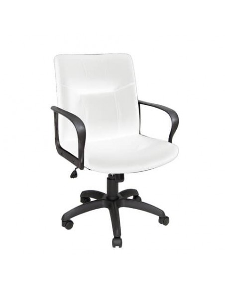 Poltrona direzionale girevole Unisit Eridanus ERD Eco Smart schienale basso - rivestimento ecopelle bianco -ERD/KQ