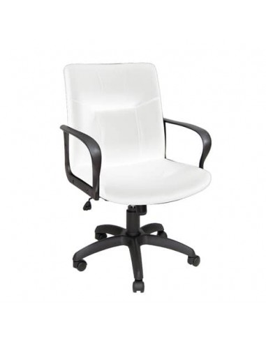 Poltrona direzionale girevole Unisit Eridanus ERD Eco Smart schienale basso - rivestimento pelle bianco - ERD/PQ