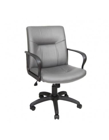 Poltrona direzionale girevole Unisit Eridanus ERD Eco Smart schienale basso - rivestimento pelle grigio - ERD/PT