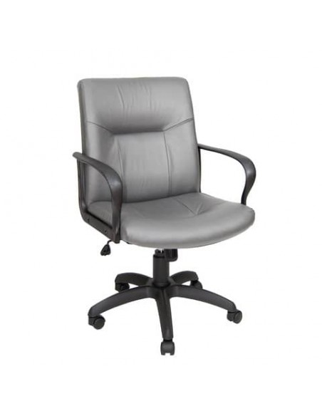 Poltrona direzionale girevole Unisit Eridanus ERD Eco Smart schienale basso - rivestimento pelle grigio - ERD/PT