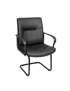 Sedia visitatore direzionale Unisit Eridanus ERV Eco Smart su slitta - rivestimento ecopelle nero - ERV/KN