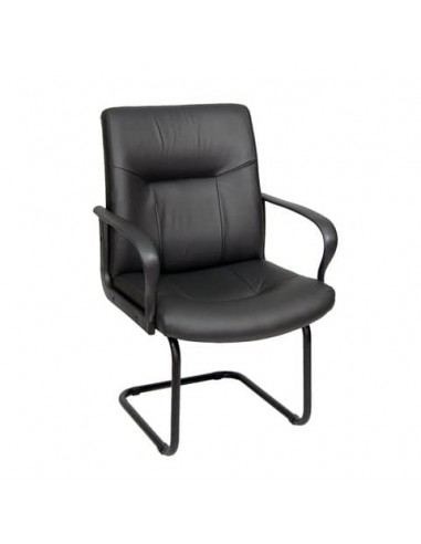 Sedia visitatore direzionale Unisit Eridanus ERV Eco Smart su slitta - rivestimento ecopelle nero - ERV/KN