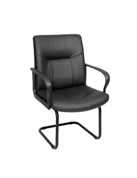 Sedia visitatore direzionale Unisit Eridanus ERV Eco Smart su slitta - rivestimento ecopelle nero - ERV/KN