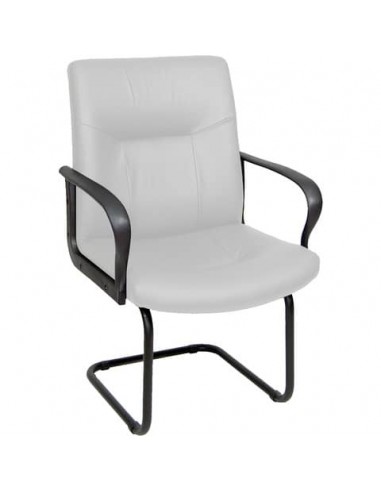 Sedia visitatore direzionale Unisit Eridanus ERV Eco Smart su slitta - rivestimento ecopelle bianco - ERV/KQ