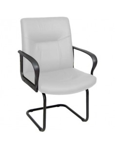 Sedia visitatore direzionale Unisit Eridanus ERV Eco Smart su slitta - rivestimento pelle bianco -ERV/PQ