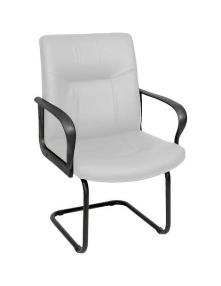 Sedia visitatore direzionale Unisit Eridanus ERV Eco Smart su slitta - rivestimento pelle bianco -ERV/PQ