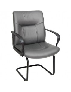 Sedia visitatore direzionale Unisit Eridanus ERV Eco Smart su slitta - rivestimento pelle grigio - ERV/PT