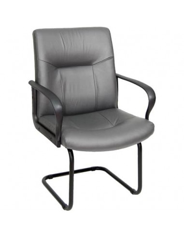 Sedia visitatore direzionale Unisit Eridanus ERV Eco Smart su slitta - rivestimento pelle grigio - ERV/PT