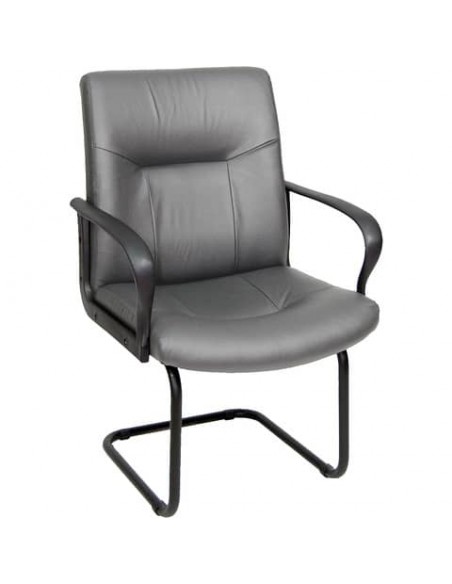 Sedia visitatore direzionale Unisit Eridanus ERV Eco Smart su slitta - rivestimento pelle grigio - ERV/PT