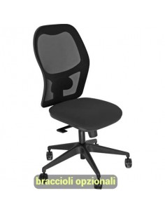 Sedia operativa girevole Unisit Hubble HUHU schienale in rete nero - rivestimento Eco nero -HUHU/EN