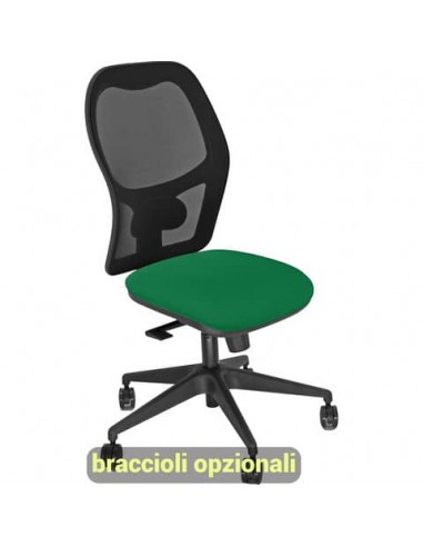 Sedia operativa girevole Unisit Hubble HUHU schienale in rete nero - rivestimento Eco verde -HUHU/EV