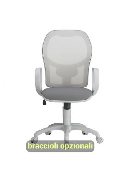 Sedia operativa girevole Unisit Hubble Grafix HUHUGR - schienale in rete - rivestimento Eco grigio scuro HUHUGR/ET