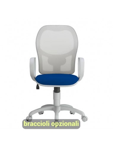 Sedia operativa girevole Unisit Hubble Grafix HUHUGR - schienale in rete - riv. fili di luce blu - HUHUGR/F11