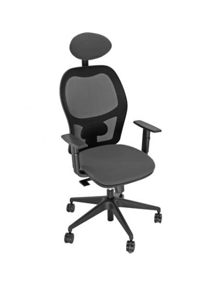 Sedia operativa girevole Unisit Hubble HUHUPG con poggiatesta - rivestimento ecopelle grigio+braccioli HUHUPG/BR/KG