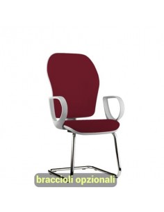 Sedia operativa interlocutore su slitta Unisit Hubble Grafix HUHUSGR schienale rete nero - sedile ignifugo bordeaux