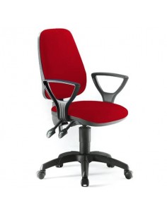 Sedia operativa girevole Unisit Leda LDAY Eco smart - schienale alto rivest. ignifugo bordeaux + braccioli LDAY/BR/ID