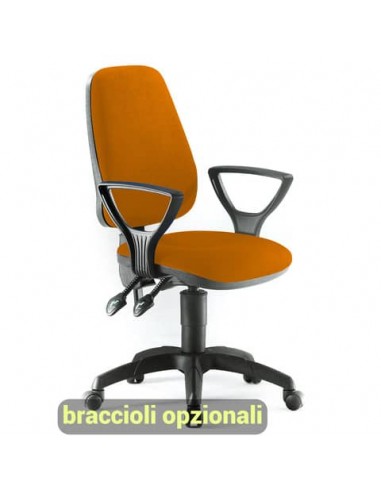 Sedia operativa girevole Unisit Leda LDAY Eco smart - schienale alto - rivestimento Eco arancione - LDAY/EA