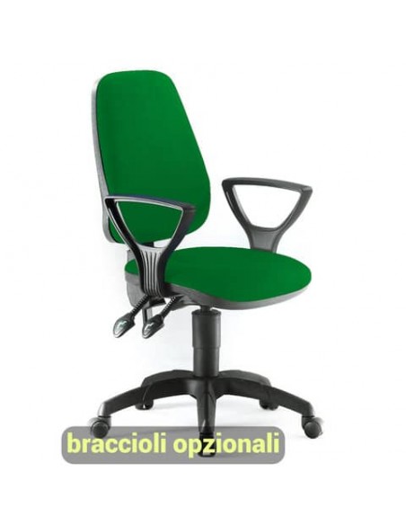 Sedia operativa girevole Unisit Leda LDAY Eco smart - schienale alto - rivestimento Eco verde - LDAY/EV