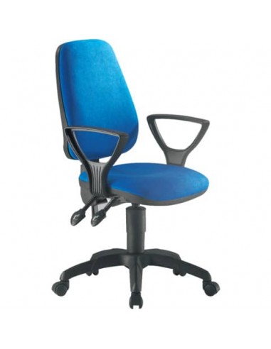 Sedia operativa girevole Unisit Leda LDAY Eco smart - schienale alto - rivestimento ignifugo blu - LDAY/IB