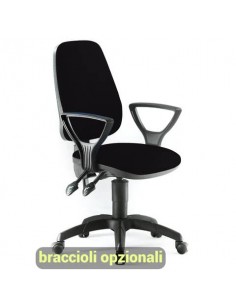 Sedia operativa girevole Unisit Leda LDAY Eco smart - schienale alto - rivestimento ignifugo nero - LDAY/IN