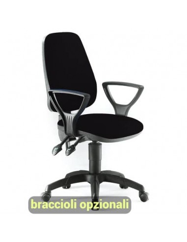 Sedia operativa girevole Unisit Leda LDAY Eco smart - schienale alto - rivestimento ignifugo nero - LDAY/IN