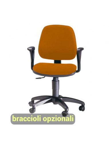 Sedia operativa girevole Unisit Leda LDB Eco smart - schienale basso - rivestimento Eco arancione - LDB/EA