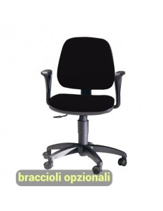 Sedia operativa girevole Unisit Leda LDB Eco smart - schienale basso - rivestimento Eco nero - LDB/EN